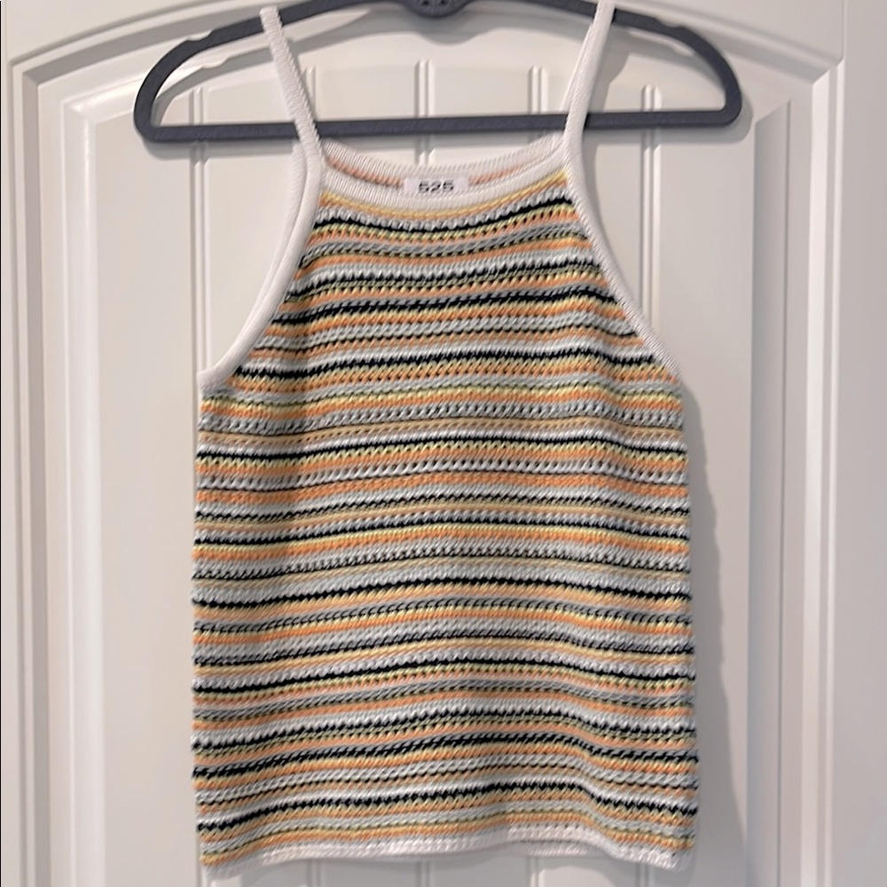 525 America Crochet Halter Tank Top M